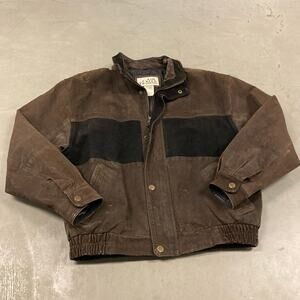 vintage y2k ash creek trading leather jacket